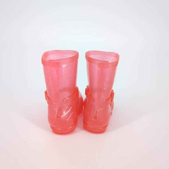 Unbranded Midcalf Height Salmon Pink See-Through Glitter Rainboots / Jellies GUC - Picture 9 of 15
